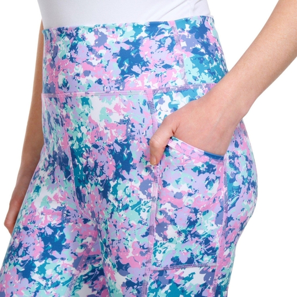 Brisas Womens Activewear 21.5 in. Print Pocket Leggings - Picture 6 of 8